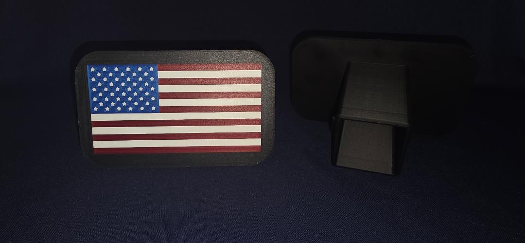 American Flag Trailer Hitch Cover Small