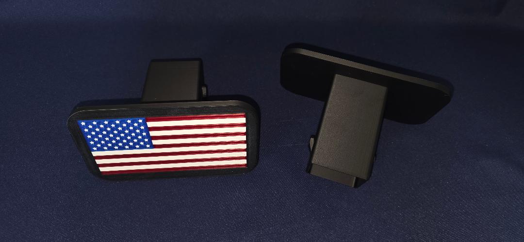 American Flag Trailer Hitch Cover Small